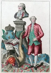 Jacques Necker (1732-1804) - Grote Necker, uw wijze voorzichtigheid, zal onze harten vervullen; u brengt overvloed terug, onder het welbehagen van Lodewijk XVI - Hoorn des overvloeds