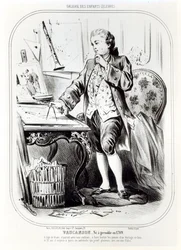 Jacques de Vaucanson als kind, illustratie uit Galerie des Enfants Celebres, ca. 1850