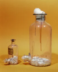 Pot gebruikt door Louis Pasteur (1811-95) in zijn onderzoek (glas)