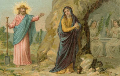 Jezus Christus verschijnt als tuinman, na zijn opstanding