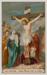 Jezus sterft aan het kruis. De twaalfde statie van de kruisweg