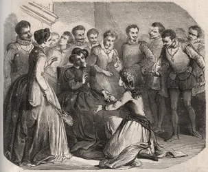 Julita Guagnini vroeg koningin Catherine de Medicis (Caterina de Medici) (1519-1589) om haar in dienst te nemen. Ze werd de minnares van Louis de Bussy d