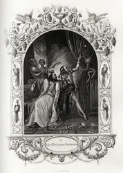 Julius III (julius of Iulius of Giulio) (paus van 1550 tot 1555) en de jonge Bertuccino, de apenshow. Gravure ter illustratie van Histoire des popes door Maurice Lachatre (1814-1900), librairie du progrès, Parijs