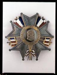 Julimonarchie - Plaque van het Grootkruis, Louis Philippe 1e: Eer en Vaderland - (effigie van Hendrik IV) coll. Soldaten van Antan