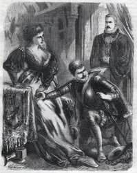 Koning Filips II (1527-1598) betrapte zijn zoon, prins Don Carlos (1545-1568), terwijl hij probeerde zijn stiefmoeder, koningin Elisabeth (1545-1568) (Elisabeth van Frankrijk of Isabelle van Valois), te schenden op 17 januari