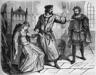 Koning Filips VI van Frankrijk (Filips van Valois) (1293-1350) en zijn vrouw Blanca van Navarra (ca. 1333-1398). Gravure in „De geschiedenis van prostitutie en losbandigheid onder alle volkeren van de wereld van de oudheid tot heden” door dr. Th.-F.