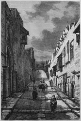 Riddersstraat in Rhodos, uit La Syrie daujourdhui. Voyages dans la Phenicie le Liban et la Judee. 1875-1880 van Louis Charles Emile Lortet, 1884