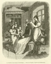 De bruidstoilette in het Zwarte Woud (gravure)