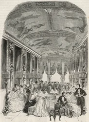 De galerie van Lebrun, die dienst doet als chatroom tijdens het bal - Hotel Lambert op het Ile Saint Louis, 2 rue Saint Louis en l