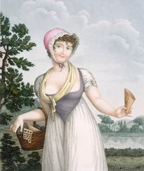 La marchande de Plaisirs, gegraveerd door Pomel