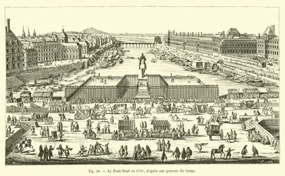 De Pont-Neuf in 1702, volgens een gravure uit die tijd