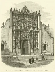 De Sagrario, bij de kathedraal van Mexico (gravure)