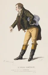 Le Vieux Comedien, Scene XIII (gekleurde gravure)