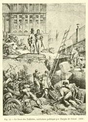 De gracht van de Tuilerieën, politieke karikatuur door Turpin de Crissé, 1833