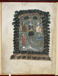 Le songe du vergier, toegeschreven aan Évrart de Trémaugon, Royal MS 19 C IV, f.1v