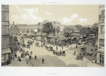 Het plein van de tempel in 1881 - in 