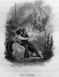 De tijd Chanson de Beranger in "Oeuvres completes" (1834) door Pierre Jean de Beranger (1780-1857), Franse dichter en songwriter.