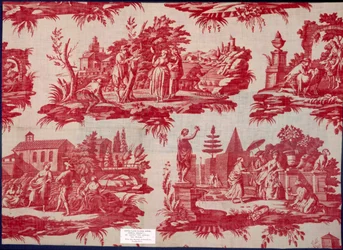 Les Saisons uit de Mayoux Collectie, 3e kwart 18e eeuw, koperplaat bedrukte katoen