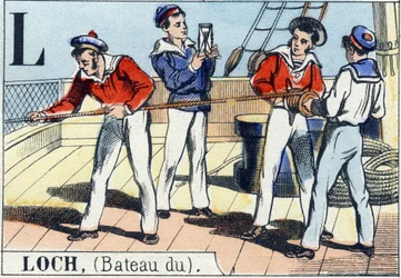 Letter L zoals loch. Marine alfabet. Epinal beeld, eind 19e eeuw