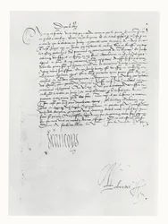 Brief van Frans I van Frankrijk aan het Parlement van Bordeaux