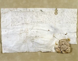 Brief ondertekend door Hendrik IV, waarin Dinan als Presidial wordt ingesteld nadat de stad aan hem was teruggegeven