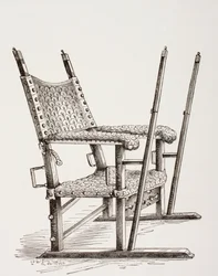 Draagstoel gebruikt door Carlos I van Spanje, uit Les Arts au Moyen Age, gepubliceerd 1873