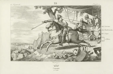 Lotharius van Frankrijk leidt zijn leger in een aanval op het paleis van de Heilige Roomse Keizer in Aken, 978