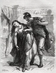 De dood van Lucretia: Lucretia (Lucrezia, Romeinse dame uit de 6e eeuw v.Chr.) was het slachtoffer van geweld door haar neef Sextus Tarquinius, de zoon van Tarquinius Superbus. Zij pleegde zelfmoord in aanwezigheid van haar echtgenoot, Lucius Tarquinius