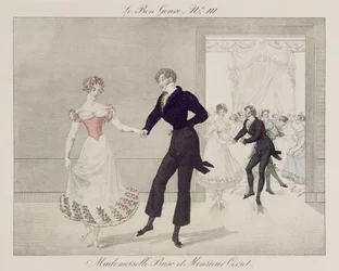 Mademoiselle Busc en Monsieur Corset, plaat 111 uit le Bon Genre, ca.1810