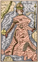 Kaart van Europa, illustratie uit Le Magasin Pittoresque, 1849