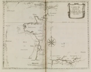 Kaart van Frankrijk, c.1693