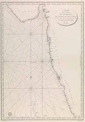 Kaart van de kust van Gujarat