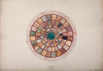 Marmeren mozaïek op de sokkel gemaakt voor prinses Elisa, c.1900-20