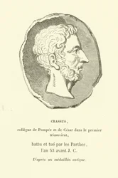 Marcus Licinius Crassus, collega van Pompeius de Grote en Julius Caesar in het Eerste Triumviraat, gedood in gevecht met de Parthen in 53 v.Chr.