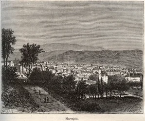 Marvejols - Lozère - Languedoc-Roussillon - gravure in 