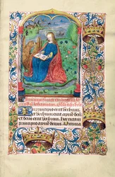 Maria Magdalena in de wildernis, illustratie uit "Getijdenboek, Gebruik van Langres", c.1500