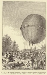 Mgr de hertog van Chartres en de hertog van Fitz-James ondertekenen het proces-verbaal dat de aankomst van de heren Charles en Robert in de weide van Nesles, nabij Hedouville, bevestigt