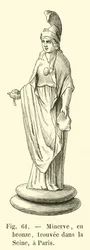 Minerve, in brons, gevonden in de Seine, Parijs (gravure)