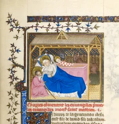 Miniatuur met Geboorte van Christus, ca. 1403-1404 (detail van BL6425489)
