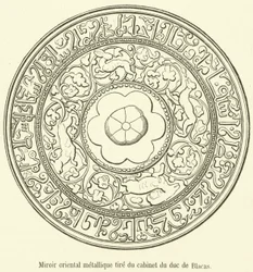 Oosters metalen spiegel uit de collectie van de hertog van Blacas