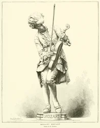 Mozart kind, standbeeld van M Barrias