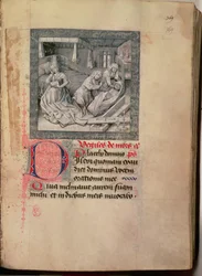 Dood, begrafenis en teraardebestelling, uit de Getijden van de Hertog van Bourgondië 1454-55