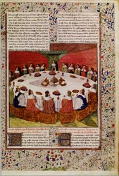 Verschijning van de Heilige Graal, uit de Queste del Saint Graal, c.1470