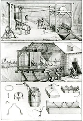 Ms 1064 fol.8 Een leisteengroeve, uit Descriptions des Arts et Metiers