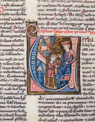 Ms 1185 De profeet Nehemia, miniatuur uit een Latijnse Bijbel