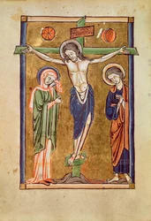 De kruisiging, illustratie uit een psalter