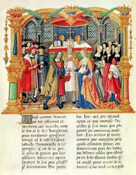 Huwelijk van Maria van Bourgondië en Maximiliaan I, Keizer van Oostenrijk, uit de Memoires van Philippe van Commines (1445-1509)