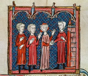 Ms 372 fol.6v Ontucht en misdaad gepleegd door een priester, uit 