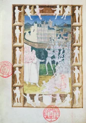 Ms 473 De kindermoord te Bethlehem, onvoltooide miniatuur uit de Getijden van Karel van Frankrijk, ca. 1466-69