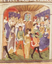 Hofbal, uit de Roman du Saint Graal